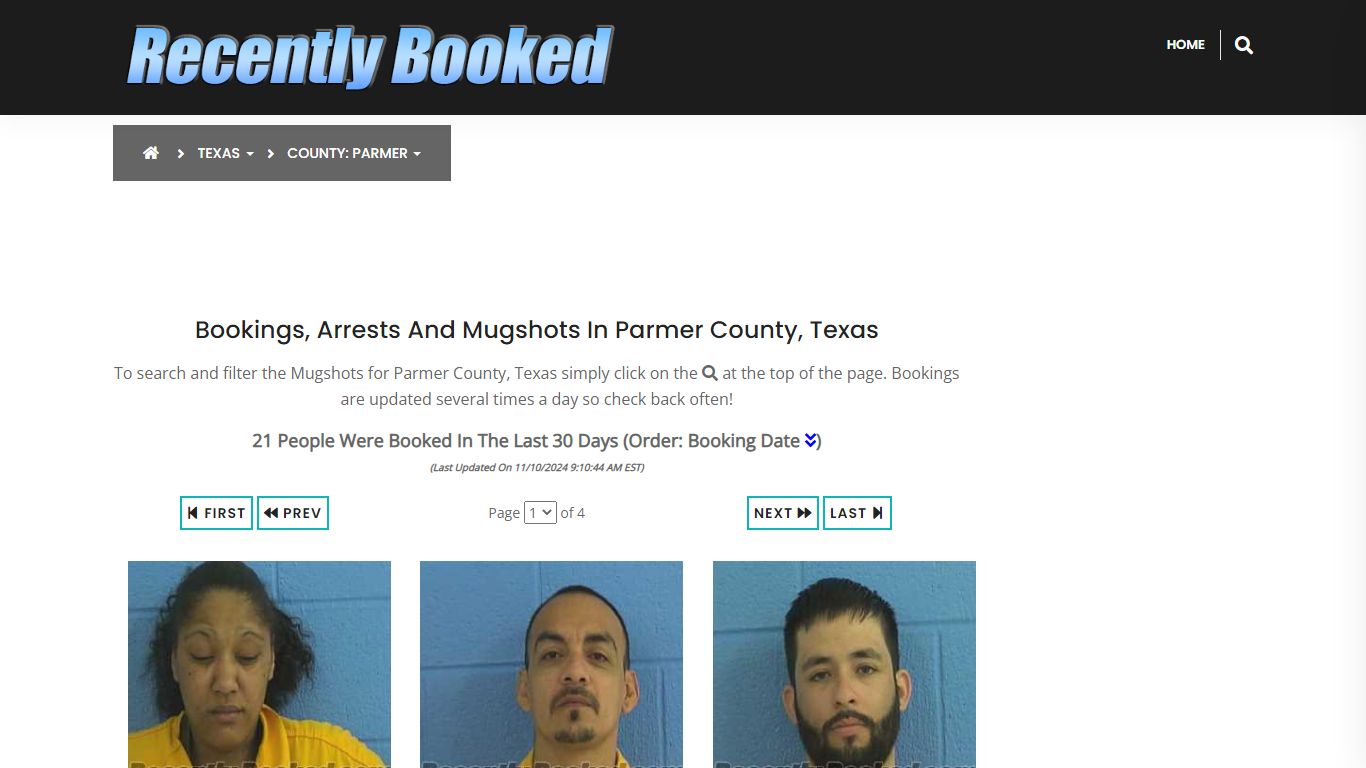 Bookings, Arrests and Mugshots in Parmer County, Texas - Recently Booked