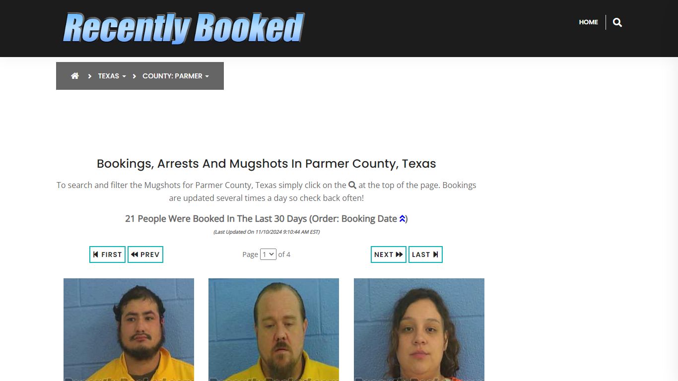 Bookings, Arrests and Mugshots in Parmer County, Texas - Recently Booked