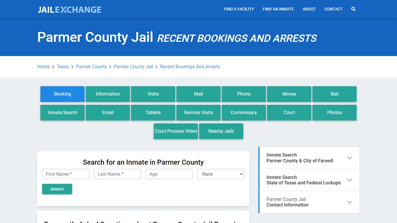 Parmer County Jail Recent Bookings And Arrests - Jail Exchange