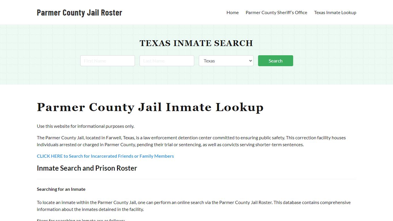 Parmer County Jail Roster Lookup, TX, Inmate Search