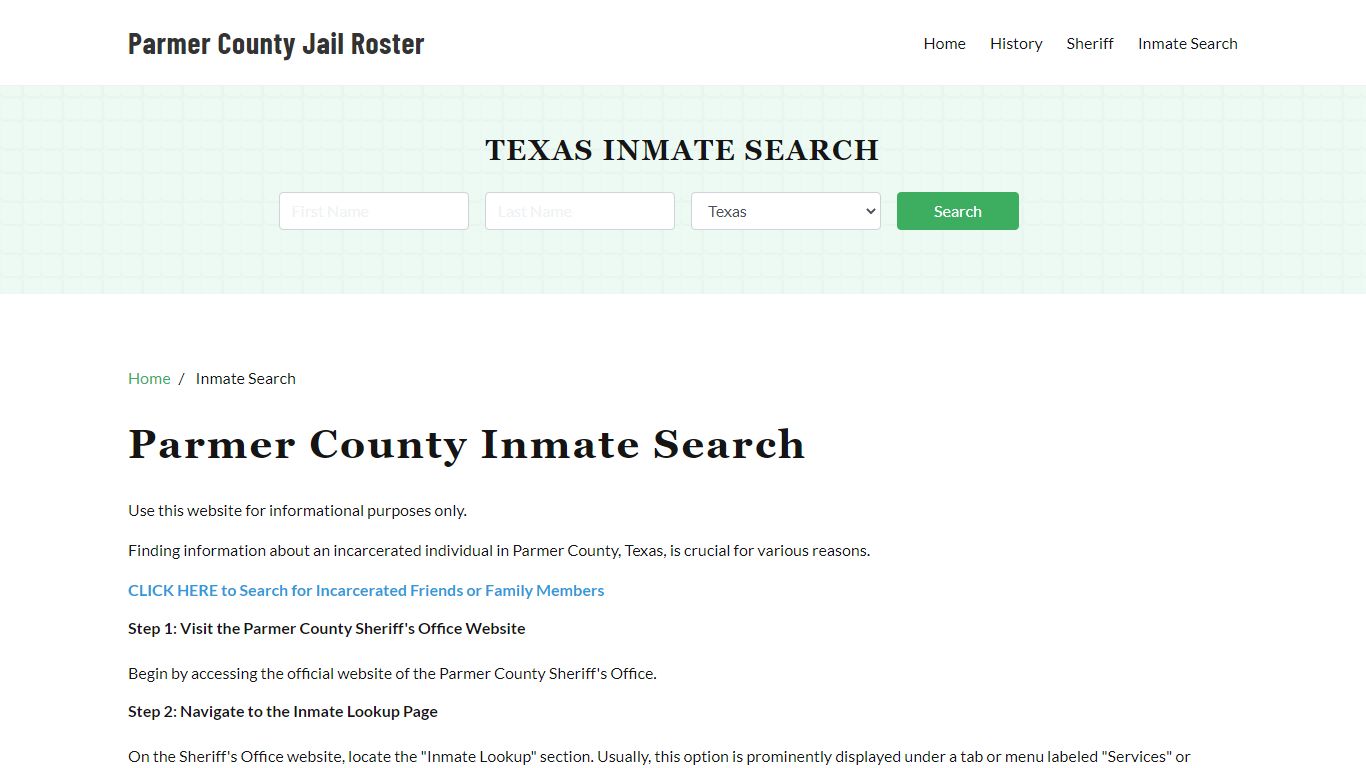 Parmer County, TX Detainee Lookup